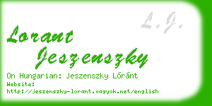 lorant jeszenszky business card